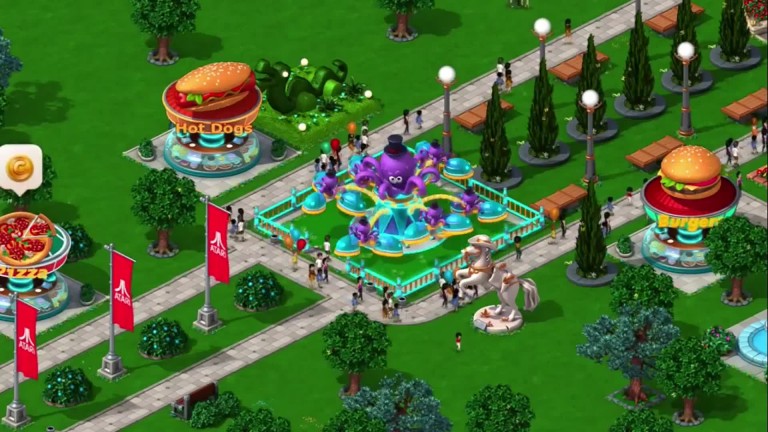 Rollercoaster Tycoon 4 für iOS-Geräte im Ankündigungstrailer