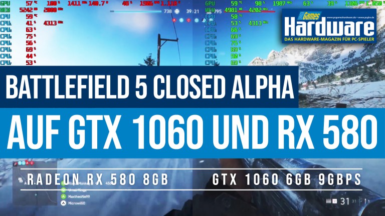   Battlefield 5 Alpha closed: Gameplay on GTX 1060 / 6G 9gbps and RX 580 / 8G 
